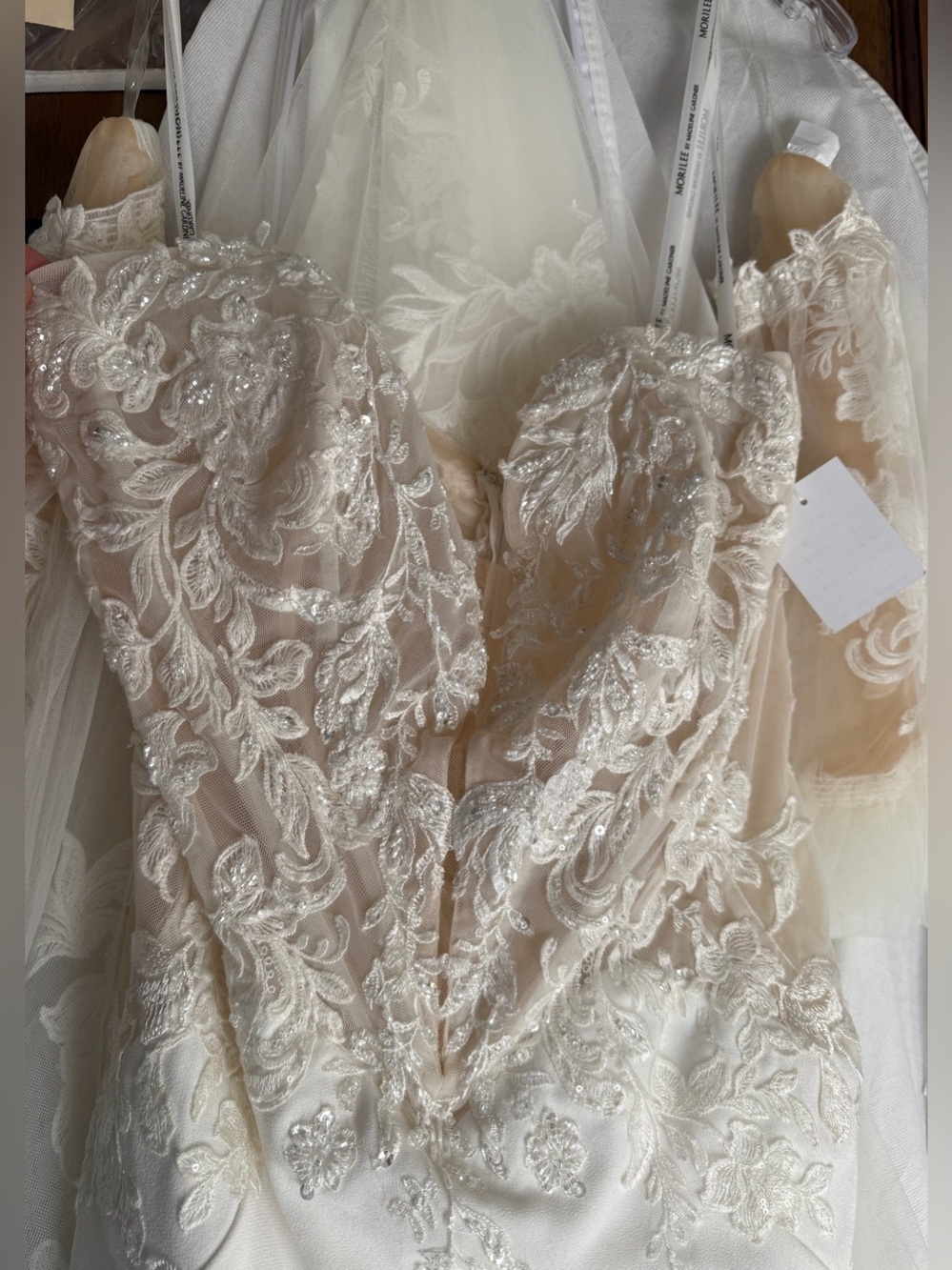 Wedding Dress Mori Lee “Monique” NWT Sleeves included (Tag size 12)